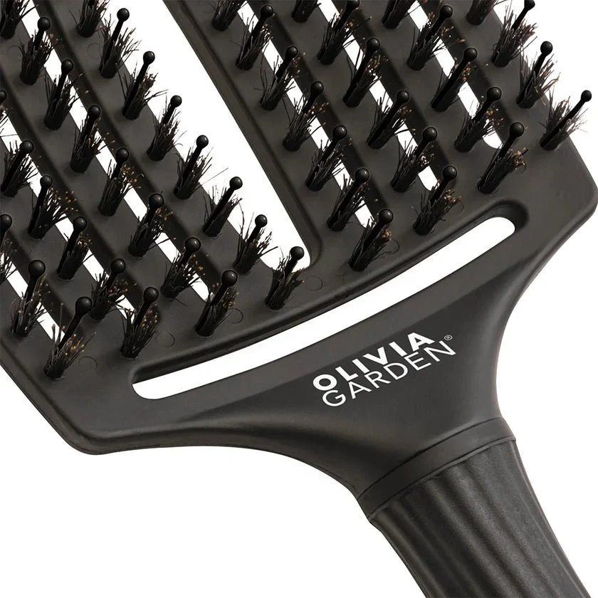 Olivia Garden - Fingerbrush Care - Iconic - Boar & Nylon - Full Black - Large - Image 3
