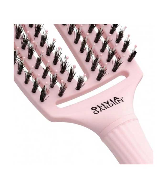 Olivia Garden - Fingerbrush Care - Iconic - Boar & Nylon - Pastel Pink - Medium - Image 3
