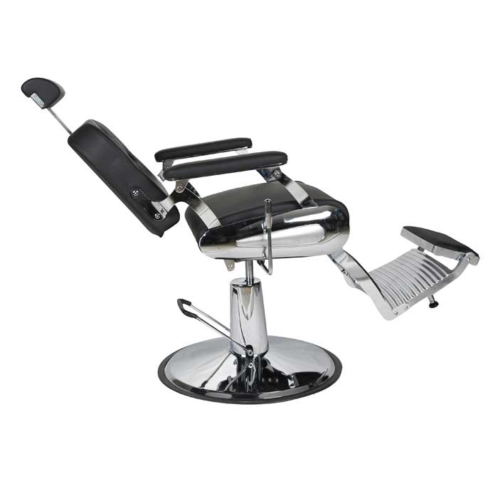 Salon Fit Chrysler Barber Chair Black with White Piping - Image 3