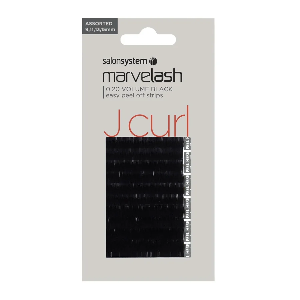 Salon System Marvelash Assorted 0.20 Volume Black J Curl Lashes